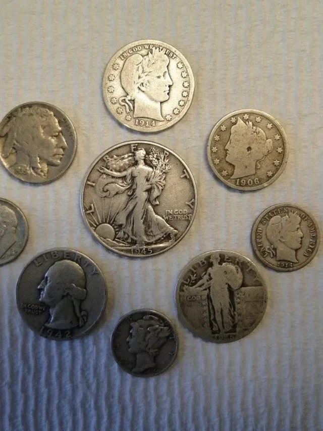 10 Old US silver coins collection