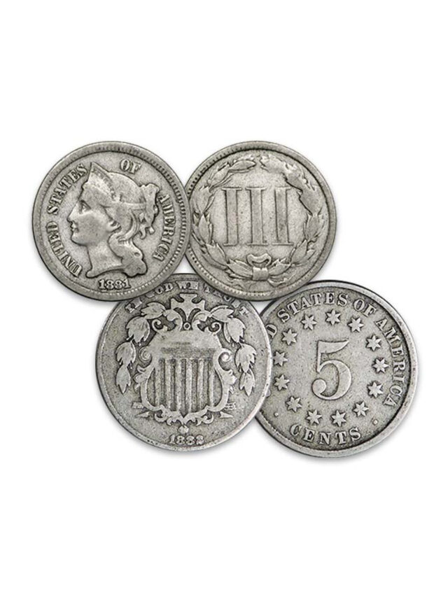 15 Different Varieties of Nickel Three Cent Coins